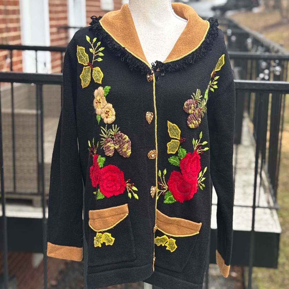 Storybook Knits Cardigan Embroidered Size Medium